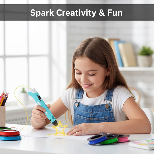 3D Printing Pen with Colorful Filaments and Kids' Art Tools