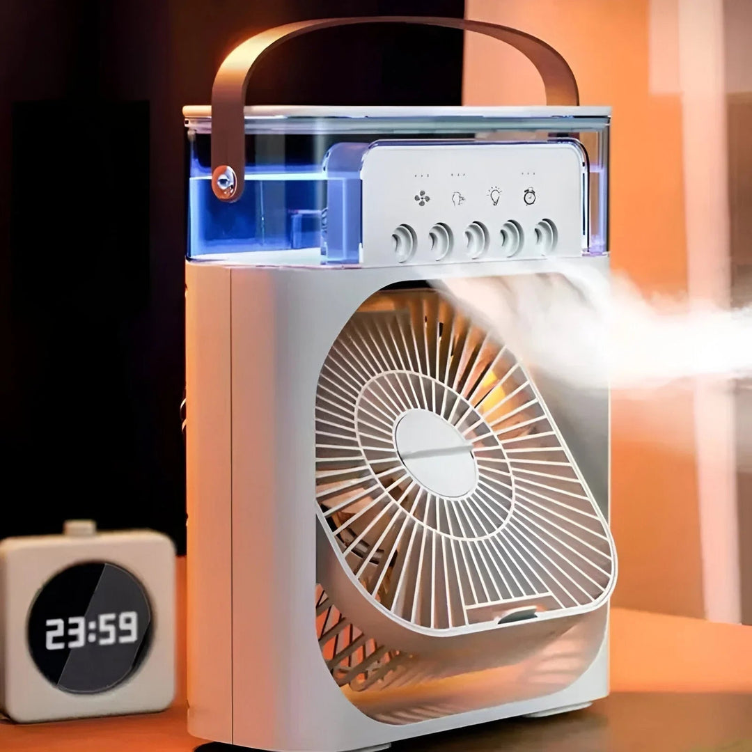 Air Cooler with Humidifier and Adjustable Fan