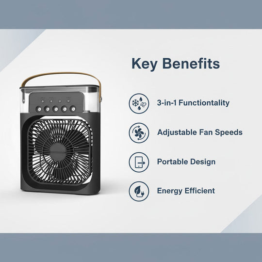 Air Cooler with Humidifier and Adjustable Fan