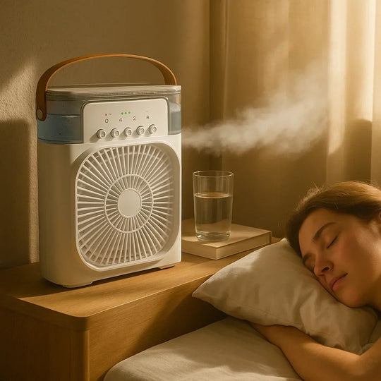 Air Cooler with Humidifier and Adjustable Fan