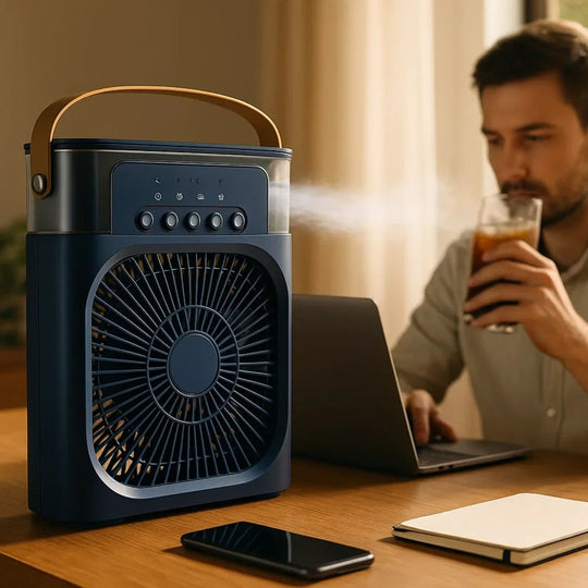 Air Cooler with Humidifier and Adjustable Fan