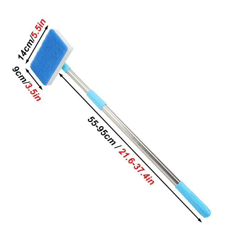Aquarium Cleaner with Extendable Handle and 180-Degree Sponge