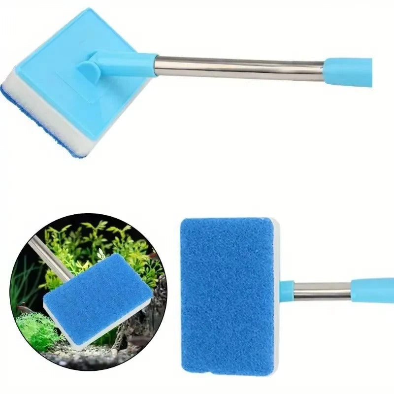Aquarium Cleaner with Extendable Handle and 180-Degree Sponge
