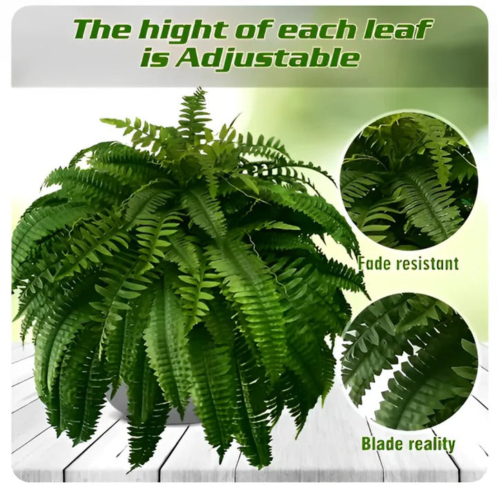 Artificial Boston Fern with Lush Green Foliage and Porch Display