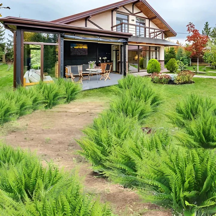 Artificial Boston Fern with Lush Green Foliage and Porch Display