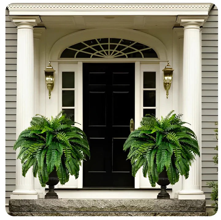 Artificial Boston Fern with Lush Green Foliage and Porch Display