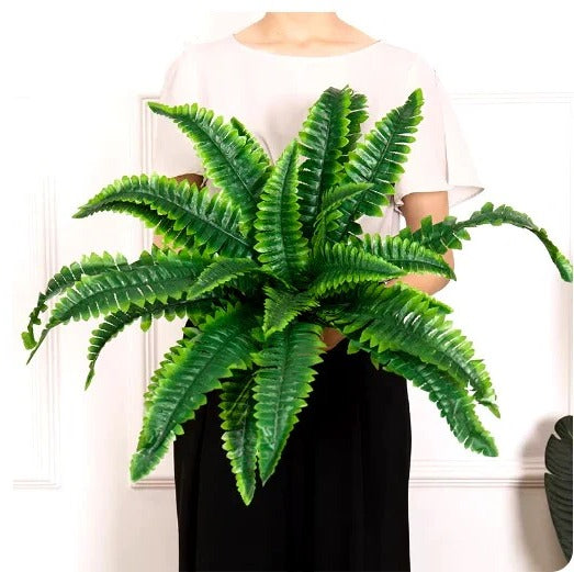 Artificial Boston Fern with Lush Green Foliage and Porch Display