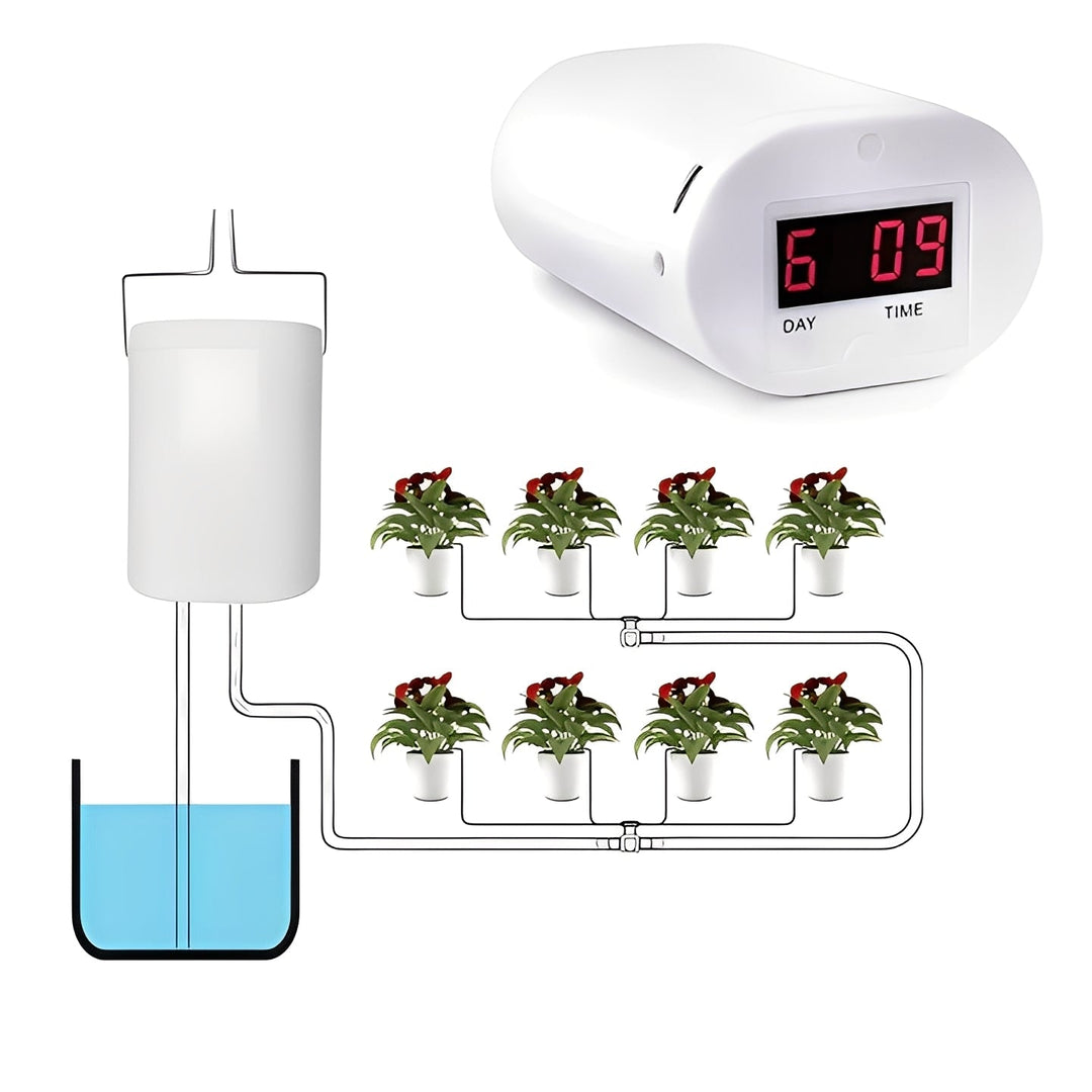 Automatic Plant Watering System with LCD Display and USB Charging
