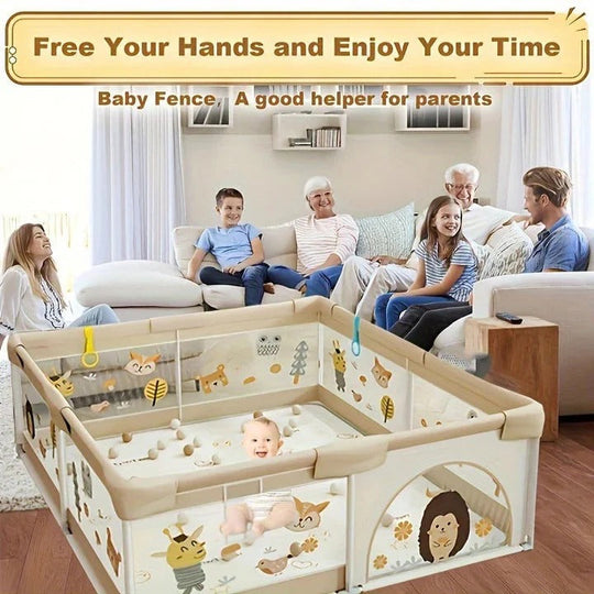 Baby Playpen with Portable Design and Enclosed Safety