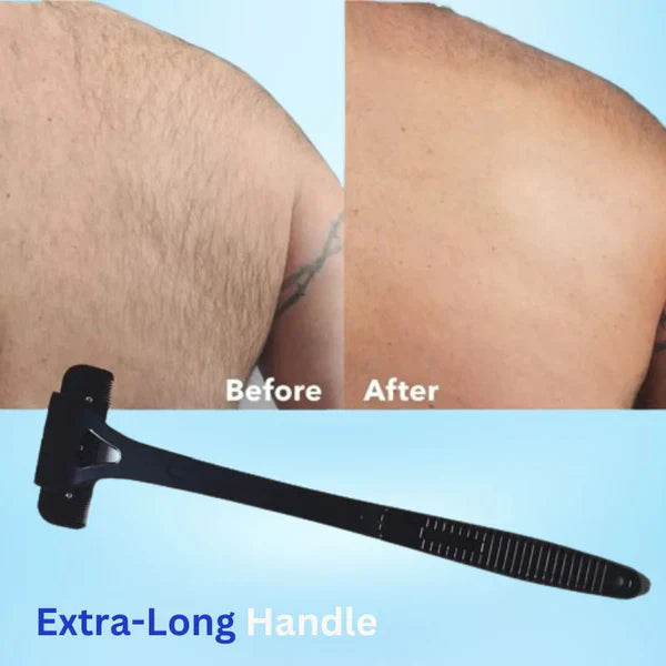 Back Shaver with Dual Blades and Folding Handle