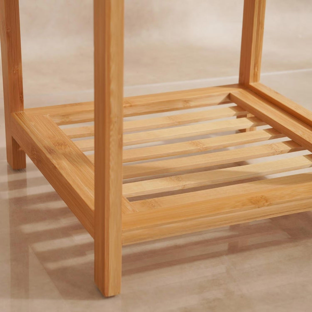 Bamboo Bath Rack with 3 Tiers and Natural Finish