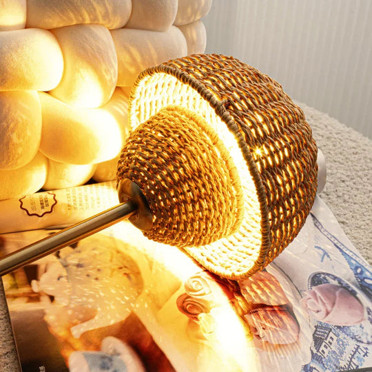 Bamboo Lamp with LED Bulb and USB Power