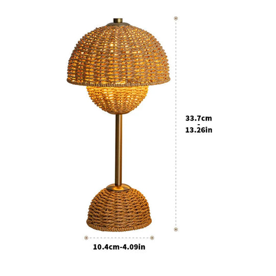 Bamboo Lamp with LED Bulb and USB Power