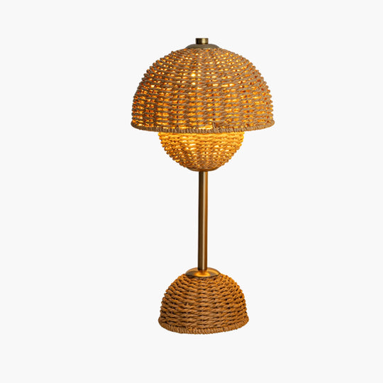 Bamboo Lamp with LED Bulb and USB Power