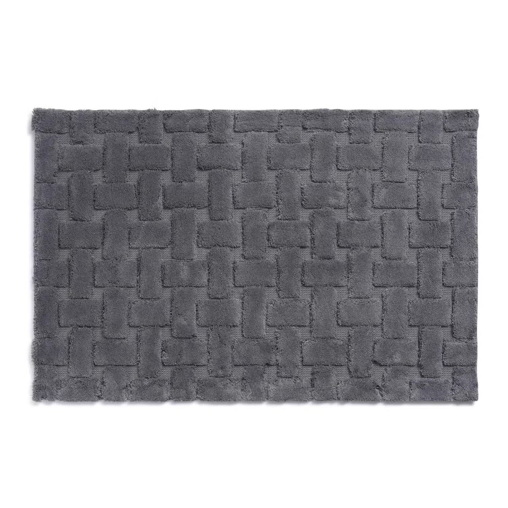 Bathmat with Jacquard Design and Dark Grey Color