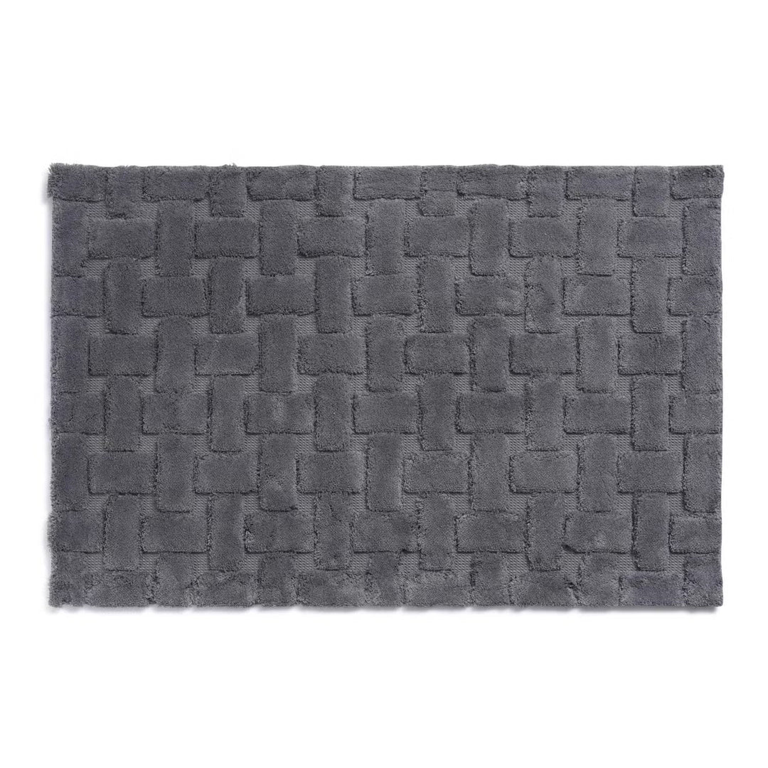 Bathmat with Jacquard Design and Dark Grey Color