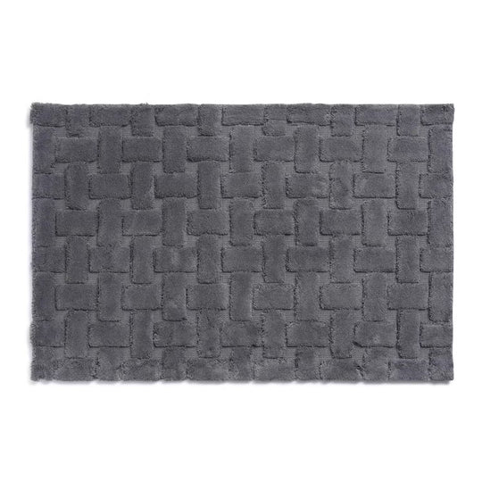 Bathmat with Jacquard Design and Dark Grey Color