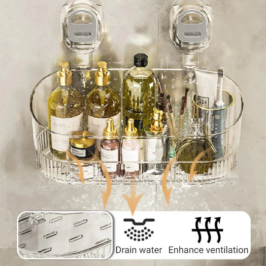 Bathroom Storage Rack with Suction Cups and Easy Installation
