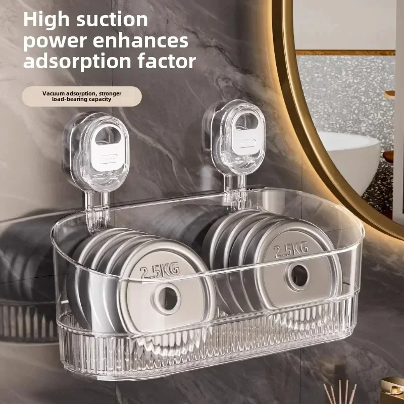 Bathroom Storage Rack with Suction Cups and Easy Installation