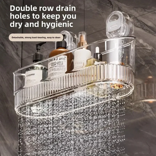 Bathroom Storage Rack with Suction Cups and Easy Installation