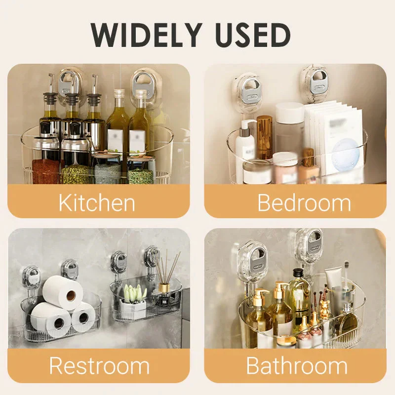 Bathroom Storage Rack with Suction Cups and Easy Installation