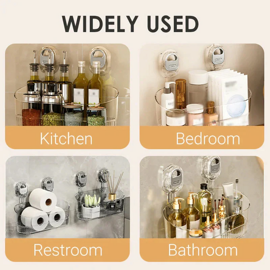 Bathroom Storage Rack with Suction Cups and Easy Installation