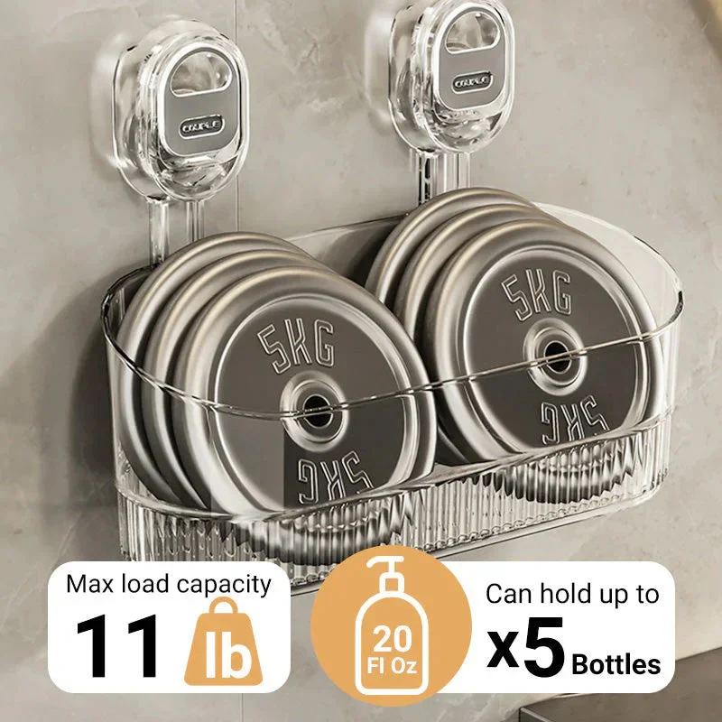 Bathroom Storage Rack with Suction Cups and Easy Installation