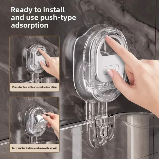 Bathroom Storage Rack with Suction Cups and Easy Installation