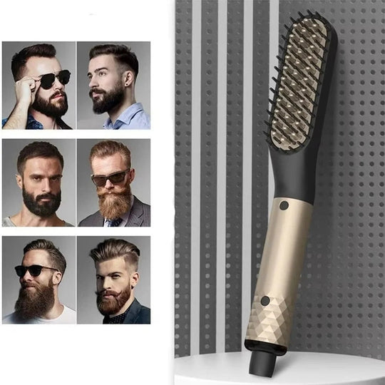 Beard Straightening Brush with Ceramic Heating and Portable Design