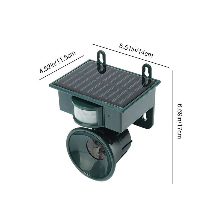 Bird Deterrent Device with Solar Power and Motion Activation