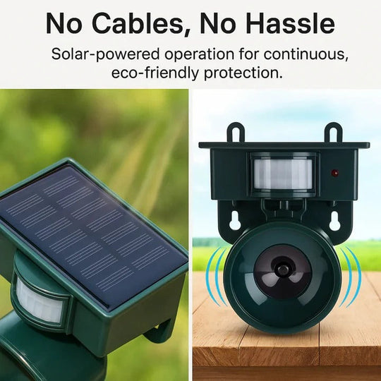 Bird Deterrent Device with Solar Power and Motion Activation