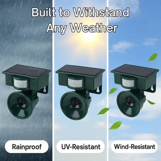 Bird Deterrent Device with Solar Power and Motion Activation