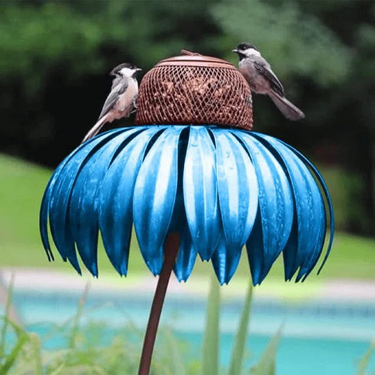 Bird Feeder with Metal Seed Dish and Outdoor Design