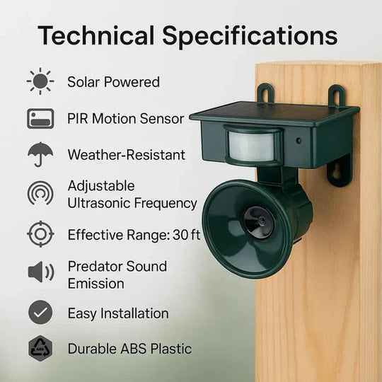 Bird Repellent Device with Automatic Motion Sensor and Yard Protection