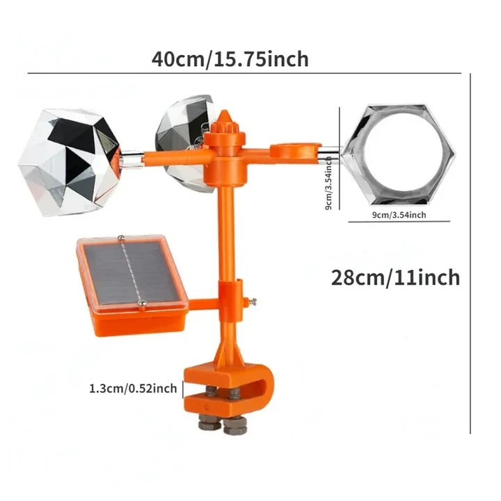 Bird Repeller with Solar Power and Reflective Design