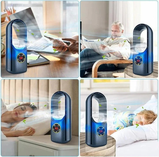 Bladeless Fan with USB Charging and Water Tank