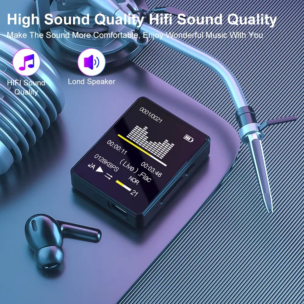 Bluetooth MP3 Player with Stereo Sound and Video Playback