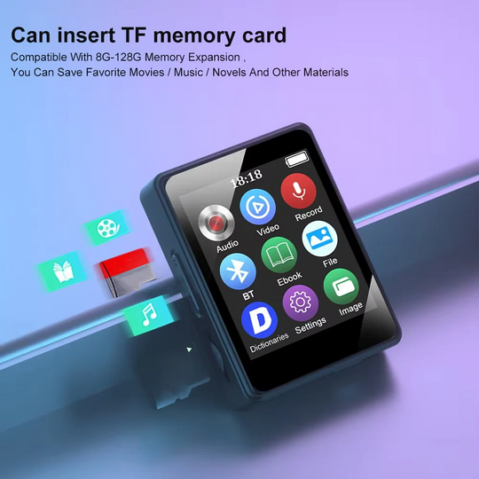 Bluetooth MP3 Player with Stereo Sound and Video Playback