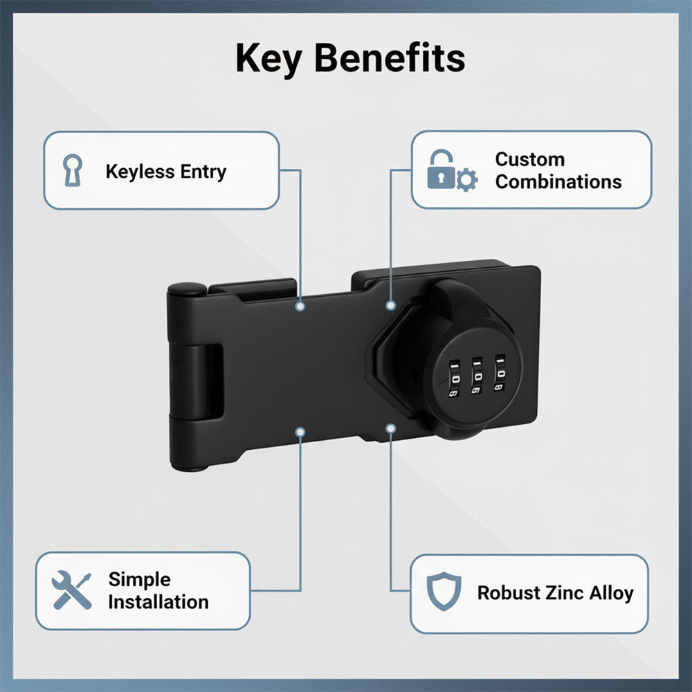 Cabinet Lock with Keyless Access and Zinc Alloy Construction