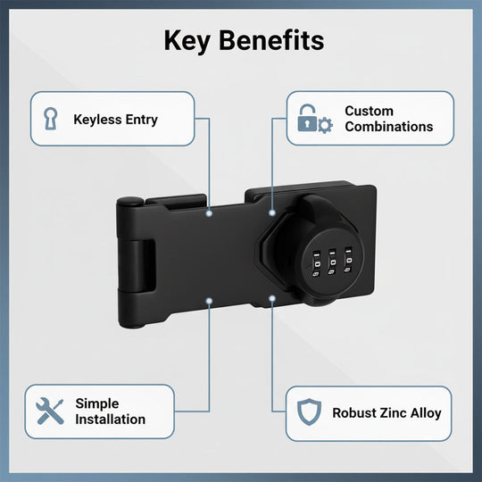 Cabinet Lock with Keyless Access and Zinc Alloy Construction
