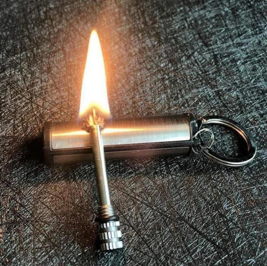 Camping Tool with Reusable Metal Design and Fire Starting Capability