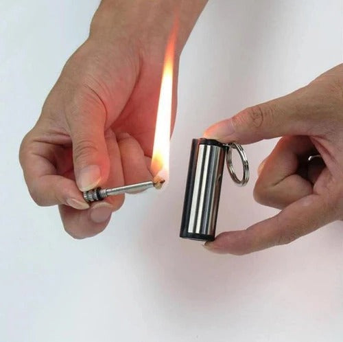 Camping Tool with Reusable Metal Design and Fire Starting Capability