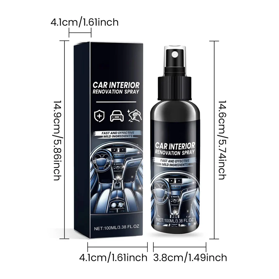Car Interior Cleaning Kit with Upholstery Brush and Stain Remover