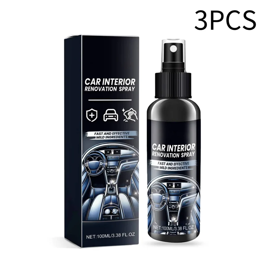Car Interior Cleaning Kit with Upholstery Brush and Stain Remover