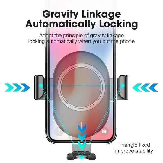 Car Phone Charger with Cordless Design and Locking Arms