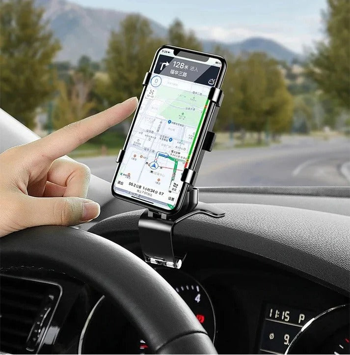 Car Phone Mount with 360° Rotation and Hands-Free Design