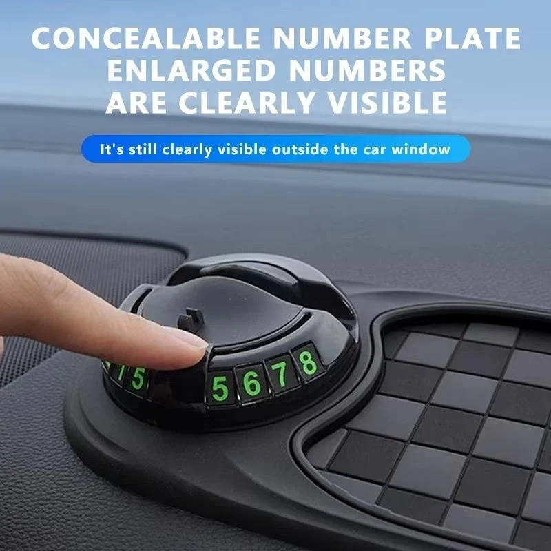 Car Phone Mount with Anti-Slip Base and Dash Mat