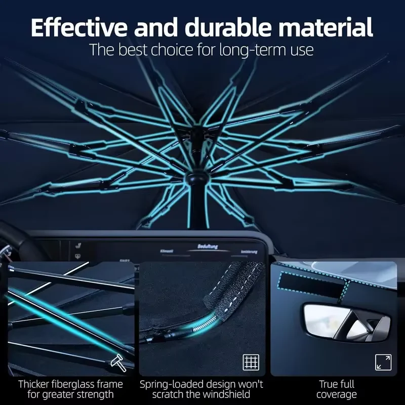 Car Sunshade with UV Protection and Foldable Design