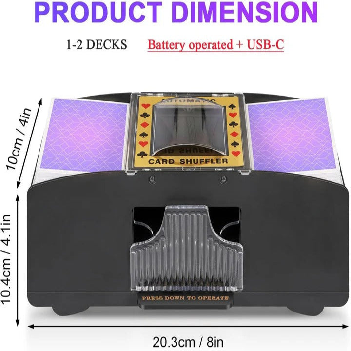 Card Shuffler with Electric Automatic Operation and Fast Shuffle