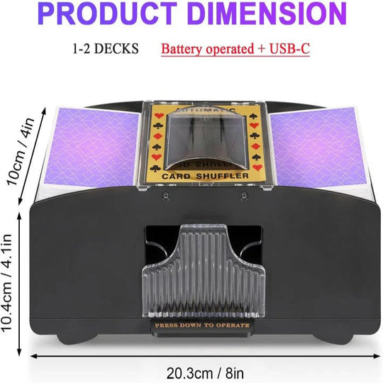 Card Shuffler with Electric Automatic Operation and Fast Shuffle